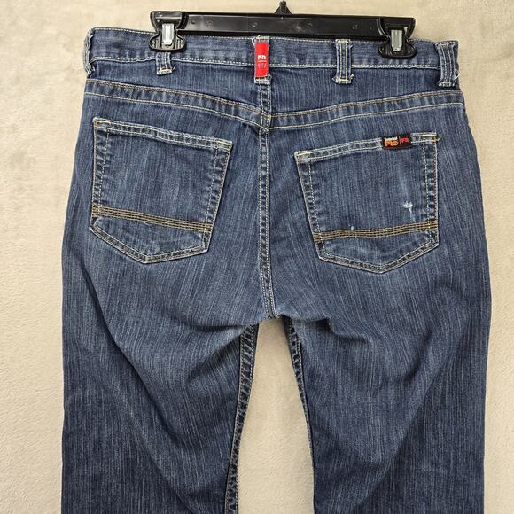 Timberland Pro FR Flame Resistant Bootcut Jeans Mens 34x32 Blue Denim Grunge - Picture 8 of 14